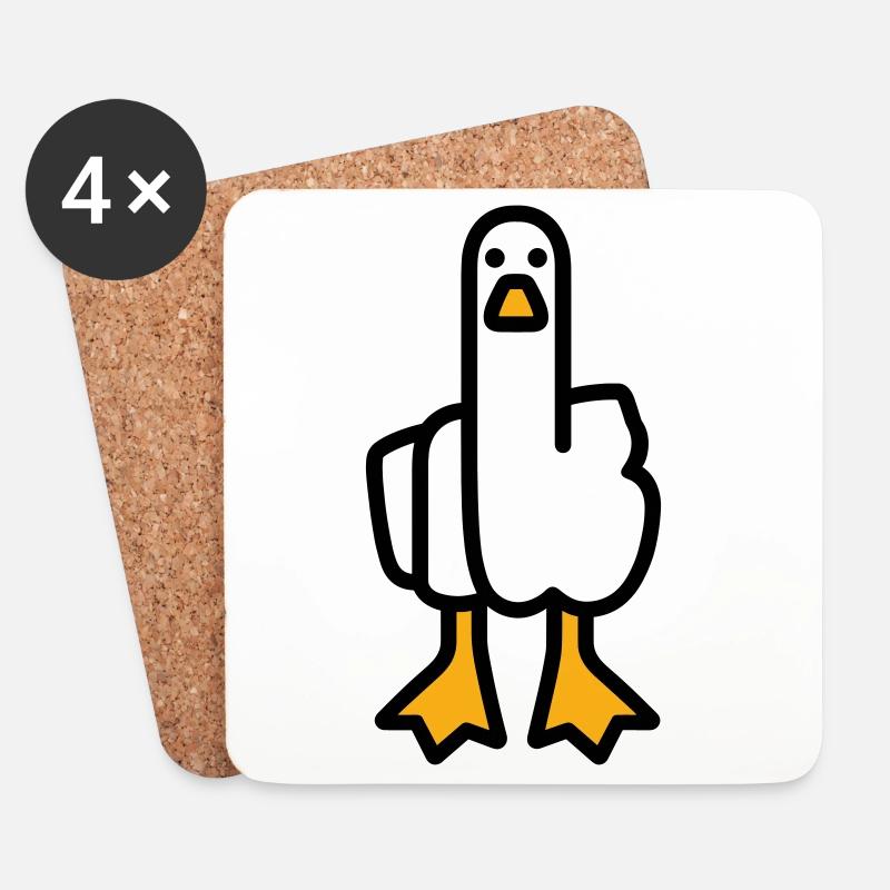 Statement Gans - Untersetzer (4er-Set) - Weiß