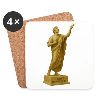Statue de Dieu Majestueux avec motif d’espoir - Dessous de verre (lot de 4) - blanc - Devant