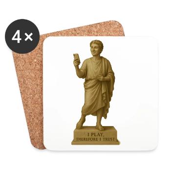 Modern Roman Sculpture with Smartphone - Coasters (set of 4) - white - Front