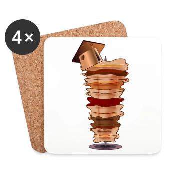 DÖNER KEBAB GRADUATION STUDIES - Coasters (set of 4) - white - Front