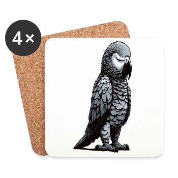 African grey parrot parrot owner parrot keeper - Coasters (set of 4) - white - Front