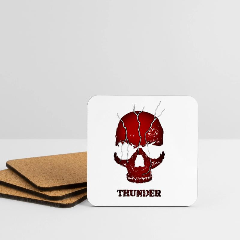 Exploding Thunder Skull Coasters (set of 4)
