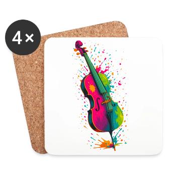Cello Splash - Untersetzer (4er-Set) - Weiß - Vorne