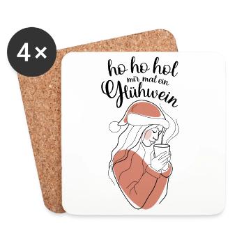 Abstract skin tones contours hohoho mulled wine - Coasters (set of 4) - white - Front
