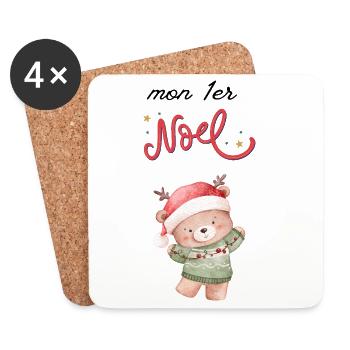 Mon premier Noël - Dessous de verre (lot de 4) - blanc - Devant