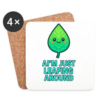 I'm just leafing around – Blattdesign - Untersetzer (4er-Set) - Weiß - Vorne