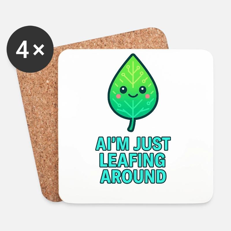 I'm just leafing around – Blattdesign - Untersetzer (4er-Set) - Weiß