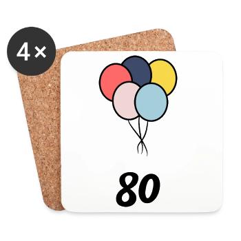 80. 80 YEARS. 80th ANNIVERSARY. 80 YEARS ANNIVERSARY. - Coasters (set of 4) - white - Front