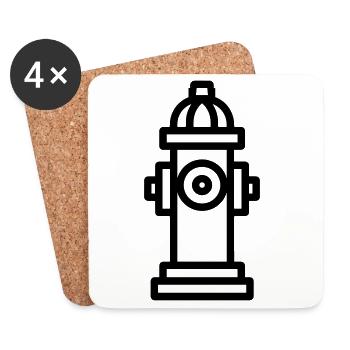 Fire hydrant - Coasters (set of 4) - white - Front