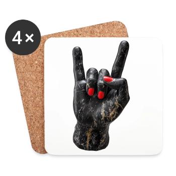 Rockhand Marble Print - Coasters (set of 4) - white - Front