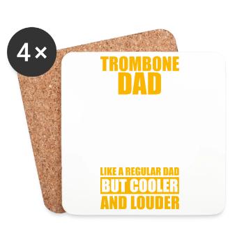 Trombone Dad Trombone Trombone Player Trombonist - Coasters (set of 4) - white - Front