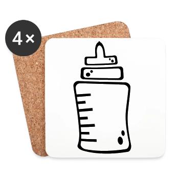 bottle - Coasters (set of 4) - white - Front