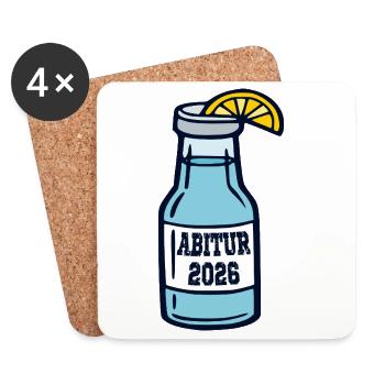 Cérémonie de remise des diplômes Abitur 2026 - Dessous de verre (lot de 4) - blanc - Devant