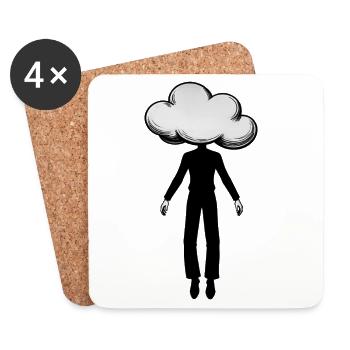 DAYDREAME - black & white - Coasters (set of 4) - white - Front