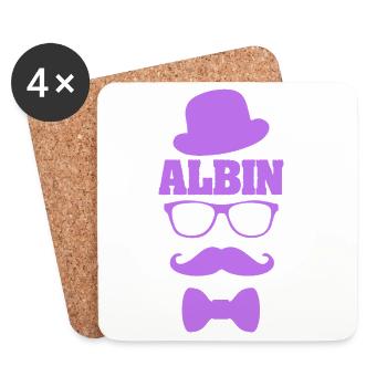 Gift for Albin - Coasters (set of 4) - white - Front