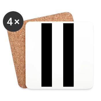 Pause-Zeichen – Modernes Minimal-Design - Untersetzer (4er-Set) - Weiß - Vorne