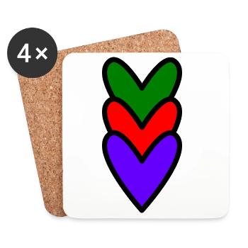 HERZ. HERZ. VALENTINSTAG. LIEBE. LIEBE. PAAR. - Untersetzer (4er-Set) - Weiß - Vorne