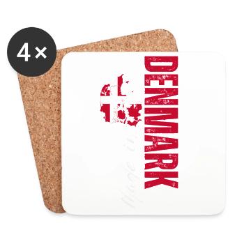 Fabriqué au Danemark, Patriot Danois - Dessous de verre (lot de 4) - blanc - Devant