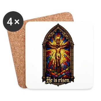 Resurrection He is Risen Easter Jesus - Coasters (set of 4) - white - Front