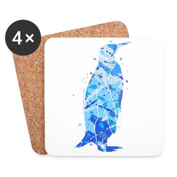 Pingouins Enfants Colorés Garçons Garçons Penguin - Dessous de verre (lot de 4) - blanc - Devant