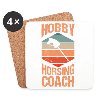 Steckenpferd Hobbyhorse Hobby Horsing - Untersetzer (4er-Set) - Weiß - Vorne