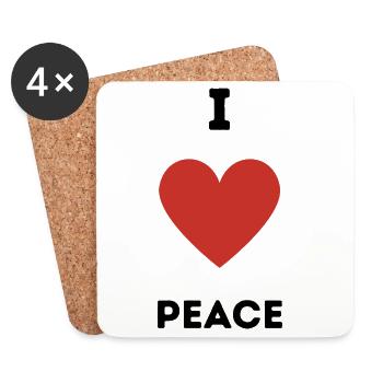 I Love Peace - Untersetzer (4er-Set) - Weiß - Vorne