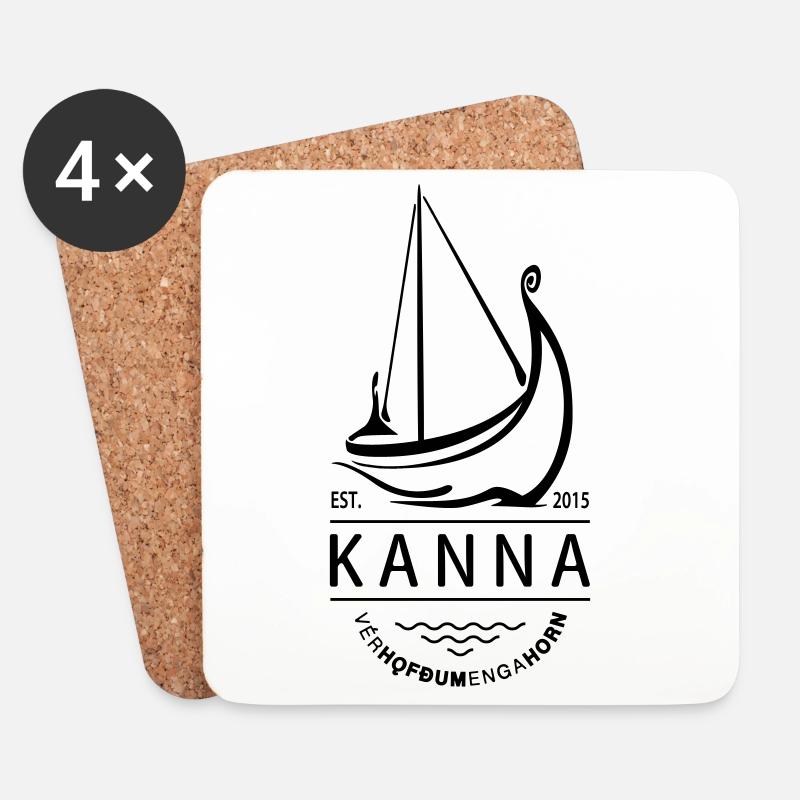 KANNA • Altnordisch für 'Entdecken' - Untersetzer (4er-Set) - Weiß