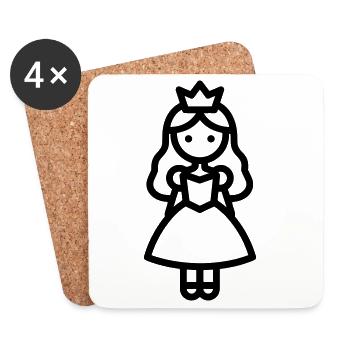 princess - Coasters (set of 4) - white - Front