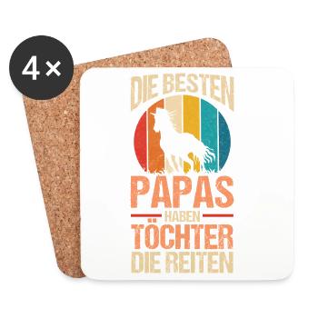 Reiten Papa Vater Pferdeliebhaber Reiterhof Pferde - Untersetzer (4er-Set) - Weiß - Vorne