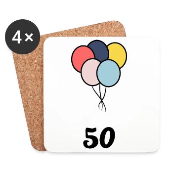 50. 50 YEARS. 50th ANNIVERSARY. 50 YEARS ANNIVERSARY. - Coasters (set of 4) - white - Front