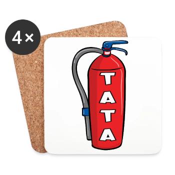 Firefighter dad - Coasters (set of 4) - white - Front