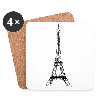 Eiffel tower - Coasters (set of 4) - white - Front