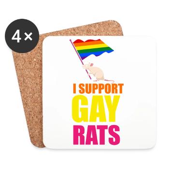 Rat, house rat, rat owner, rat lover - Coasters (set of 4) - white - Front