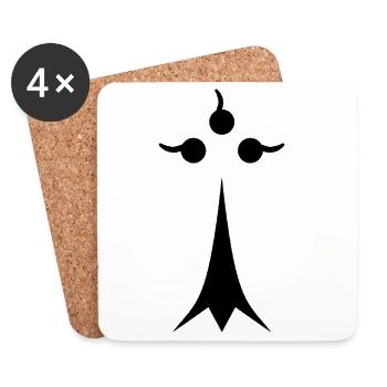 Black minimalist ermine - Coasters (set of 4) - white - Front