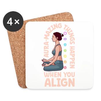Aura Power - Chakra Alignment - Coasters (set of 4) - white - Front