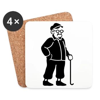 Old Grandpa - Coasters (set of 4) - white - Front