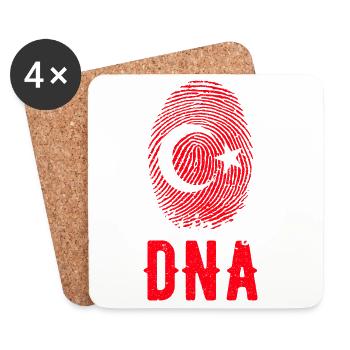 Turkish DNA Turk Turkish Woman Fingerprint - Coasters (set of 4) - white - Front