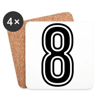8 Number Symbol - Coasters (set of 4) - white - Front