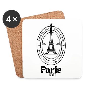 Style parisien - Dessous de verre (lot de 4) - blanc - Devant