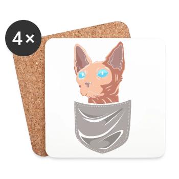 Le Sphynx - Dessous de verre (lot de 4) - blanc - Devant