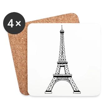 Eiffel tower - Coasters (set of 4) - white - Front