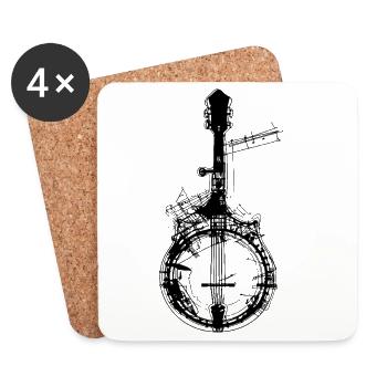Banjo - Dessous de verre (lot de 4) - blanc - Devant