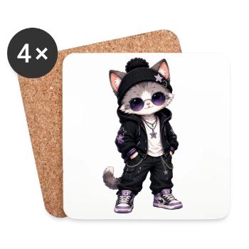 Streetwear-Chat - Untersetzer (4er-Set) - Weiß - Vorne
