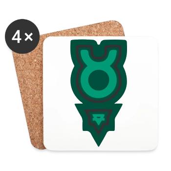 Zodiac Tribal Taurus and Earth - Coasters (set of 4) - white - Front