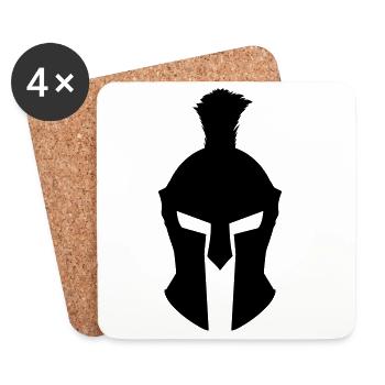 Griechische Kriegerhelm - Untersetzer (4er-Set) - Weiß - Vorne