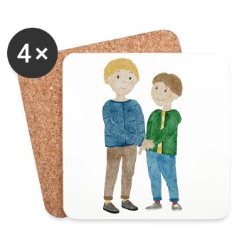 Kinderszene beste Freunde - Untersetzer (4er-Set) - Weiß - Vorne