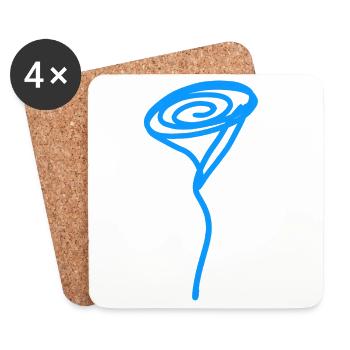 Blue Rose - Untersetzer (4er-Set) - Weiß - Vorne