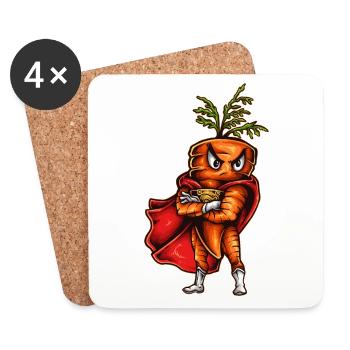 Super Carrot - Coasters (set of 4) - white - Front
