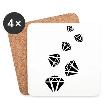 Diamond Icon Silhouette - Coasters (set of 4) - white - Front