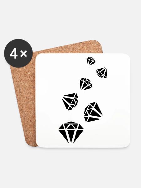 Diamant Icon Silhouette - Untersetzer (4er-Set) - Weiß